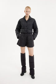 Cropped Down Shirt Micro Black