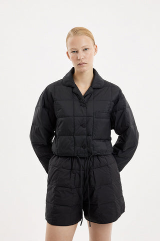 Cropped Down Shirt Micro Black
