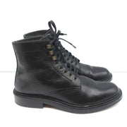 Saint Laurent Army 25 Ankle Boots Black Leather Size 38 Lace-Up Combat Boots