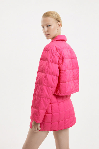 Cropped Down Shirt Micro Pink
