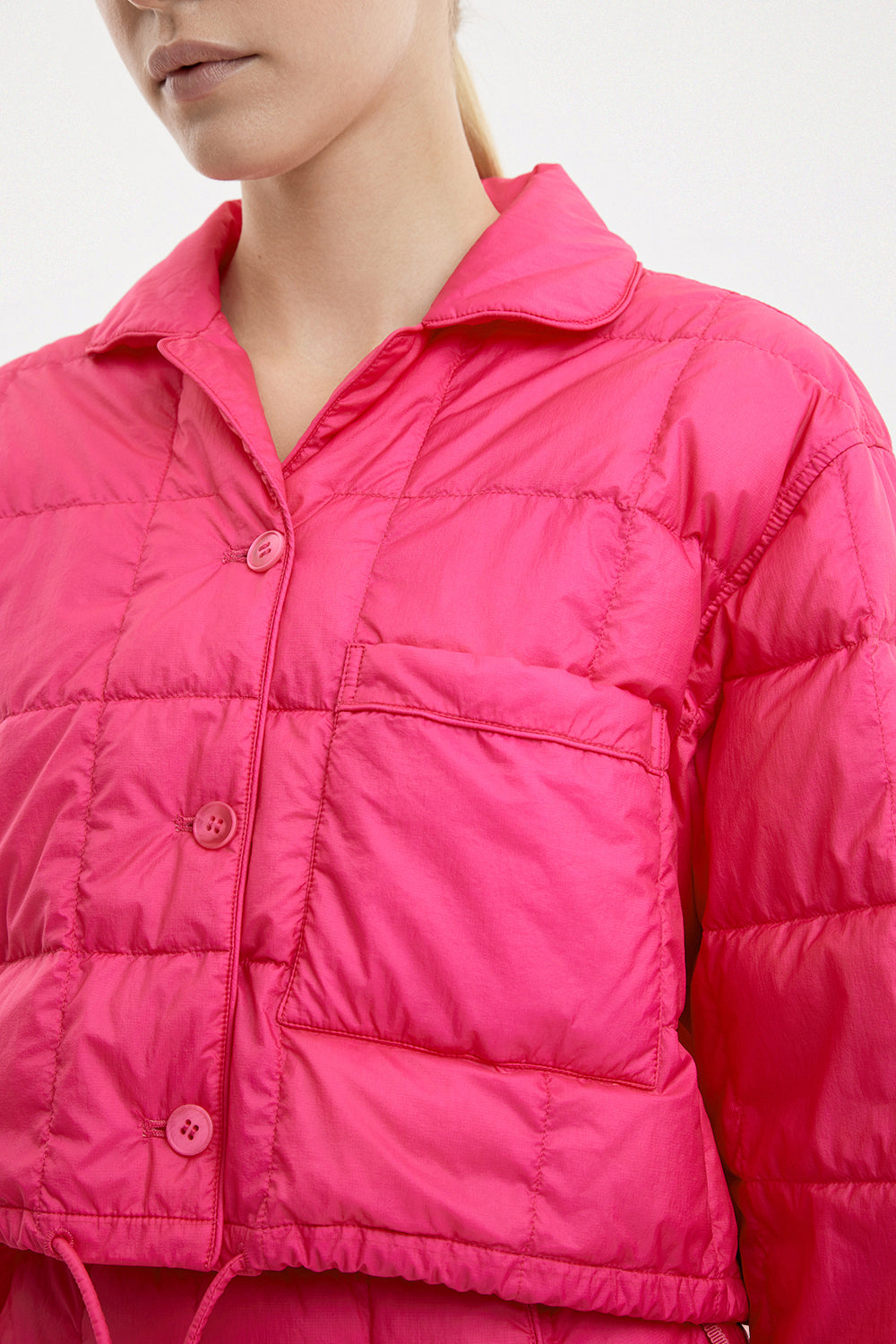 Cropped Down Shirt Micro Pink