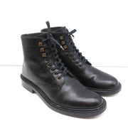 Saint Laurent Army 25 Ankle Boots Black Leather Size 38 Lace-Up Combat Boots