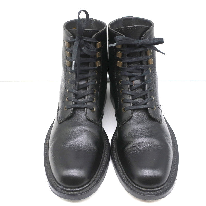 Saint Laurent Army 25 Ankle Boots Black Leather Size 38 Lace-Up Combat Boots