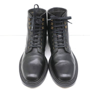 Saint Laurent Army 25 Ankle Boots Black Leather Size 38 Lace-Up Combat Boots