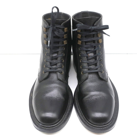 Saint Laurent Army 25 Ankle Boots Black Leather Size 38 Lace-Up Combat Boots