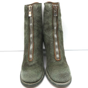 Guidi Zip-Front Ankle Boots 3006FZ Army Green Camouflage Print Canvas Size 40