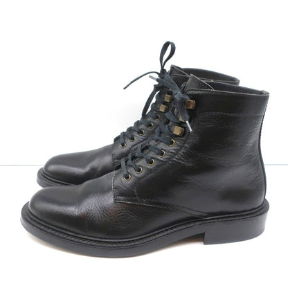 Saint Laurent Army 25 Ankle Boots Black Leather Size 38 Lace-Up Combat Boots