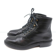 Saint Laurent Army 25 Ankle Boots Black Leather Size 38 Lace-Up Combat Boots
