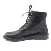 Saint Laurent Army 25 Ankle Boots Black Leather Size 38 Lace-Up Combat Boots