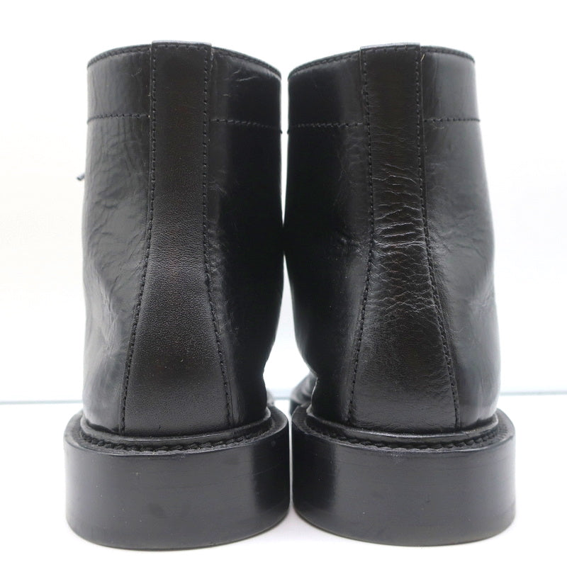 Saint Laurent Army 25 Ankle Boots Black Leather Size 38 Lace-Up Combat Boots