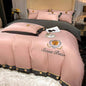 High-end Embroidered skin-friendly brushed cotton Four-Piece Suit  Bed Supplies lbcase