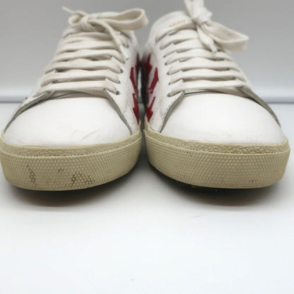 Saint Laurent Court Classic SL/06 Stars Sneakers White/Red Leather Size 38.5