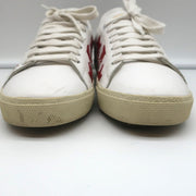 Saint Laurent Court Classic SL/06 Stars Sneakers White/Red Leather Size 38.5