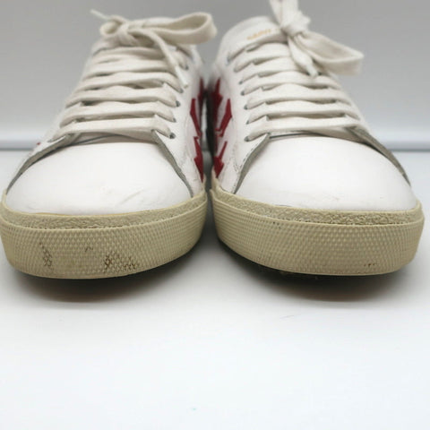 Saint Laurent Court Classic SL/06 Stars Sneakers White/Red Leather Size 38.5