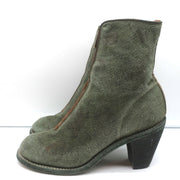Guidi Zip-Front Ankle Boots 3006FZ Army Green Camouflage Print Canvas Size 40