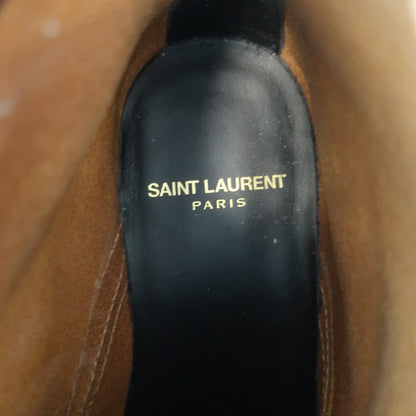 Saint Laurent Army 25 Ankle Boots Black Leather Size 38 Lace-Up Combat Boots