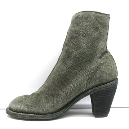 Guidi Zip-Front Ankle Boots 3006FZ Army Green Camouflage Print Canvas Size 40
