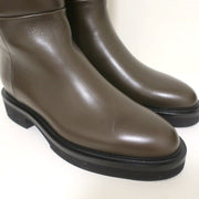 Khaite Derby Knee High Riding Boots Dark Brown Leather Size 38 NEW