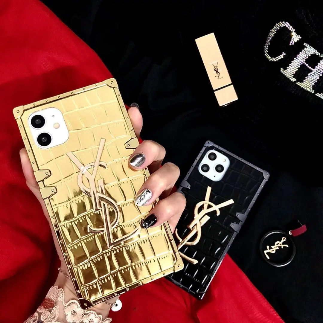 High-end crocodile pattern square phone case lbcase