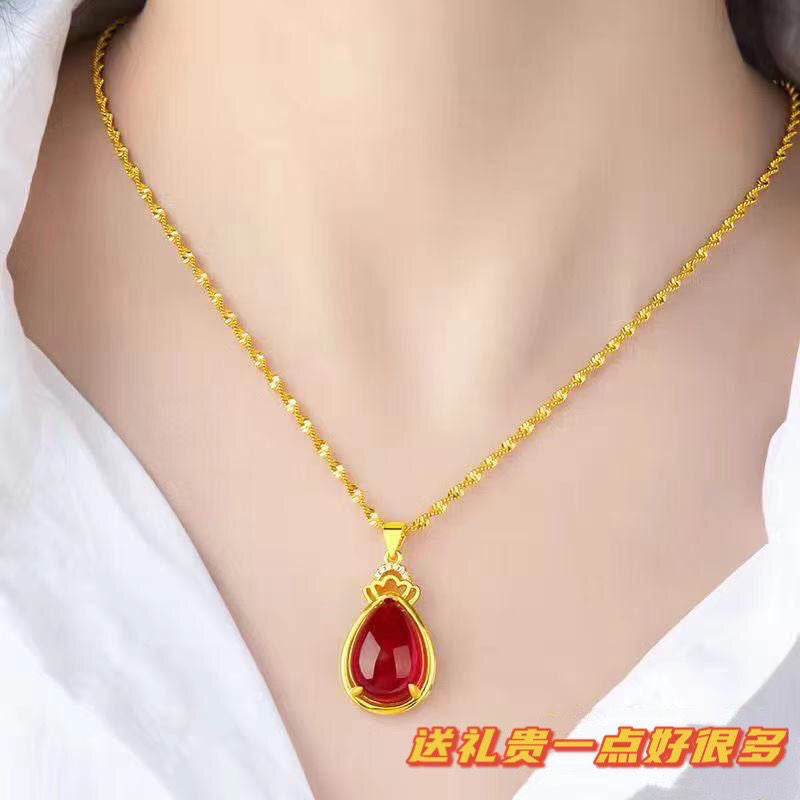 18k yellow gold necklace clavicle chain lbcase