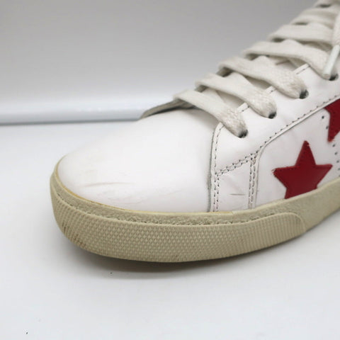 Saint Laurent Court Classic SL/06 Stars Sneakers White/Red Leather Size 38.5