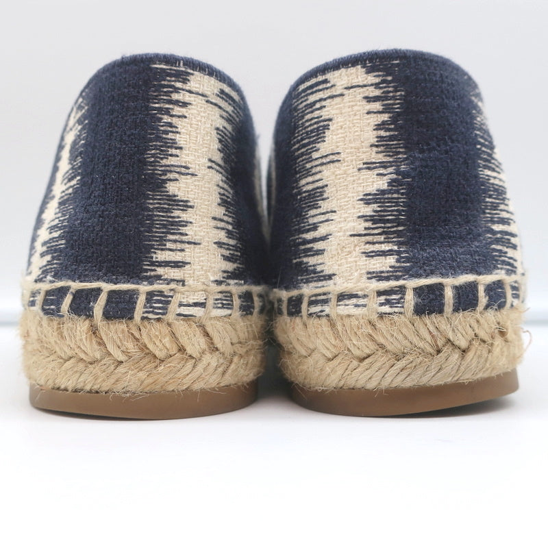 Christian Dior Granville D-Stripes Logo Embroidered Espadrilles Navy Size 37