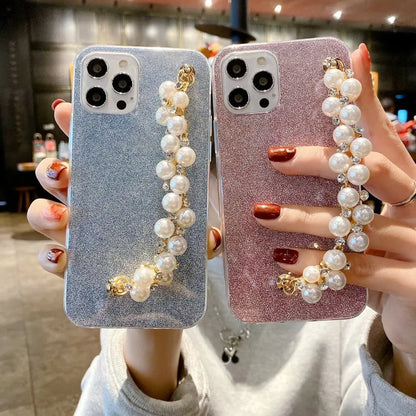 Glitter pearl bracelet phone case for samsung lbcase