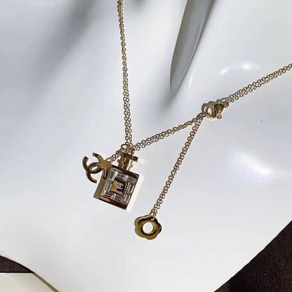 Women's Natural Crystal Perfume Bottle Necklace lbcase