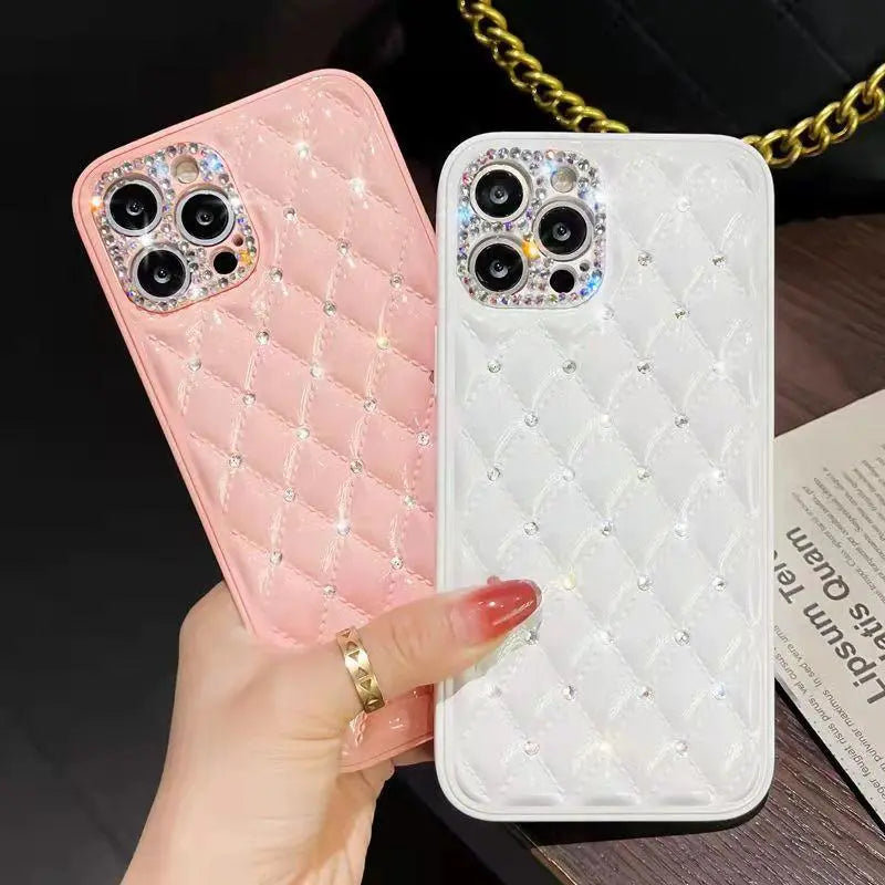 Luxury diamond-studded rhombus phone case for iphone lbcase