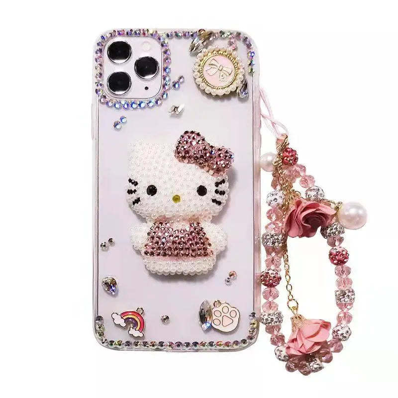 Luxury crystal cat bracelet phone case  for iphone lbcase
