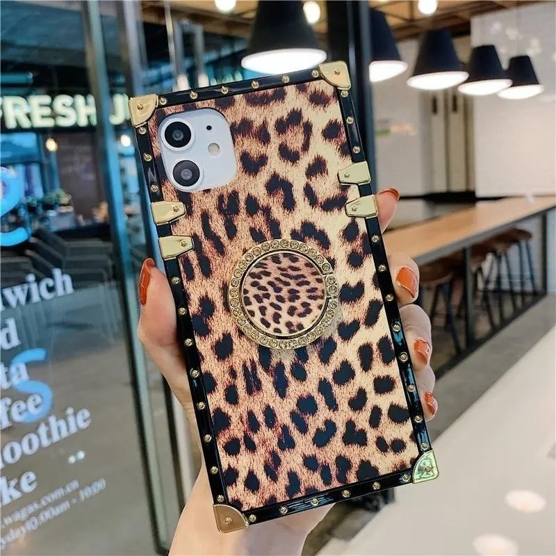 Fashion Leopard Print square phone case lbcase