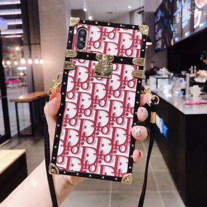 Fashion letter pattern square phone case lbcase