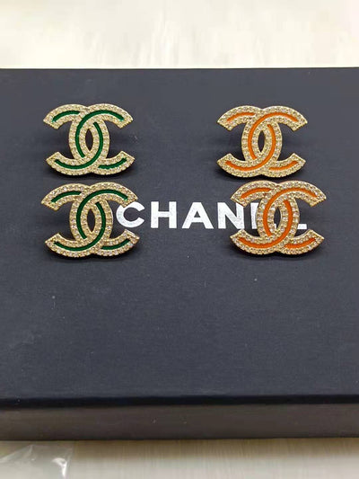 Orange Green Earrings