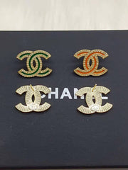 Orange Green Earrings