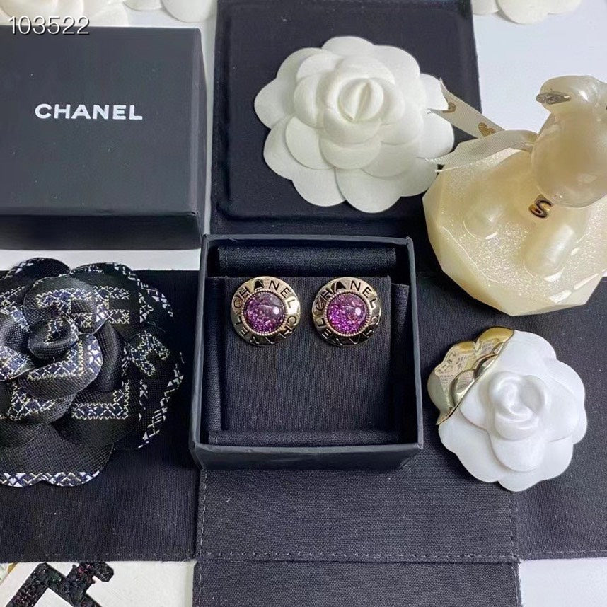 Purple Gemstone Earrings