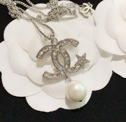 pentagram pearl earrings
