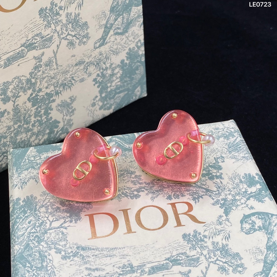 Pink Heart Earrings