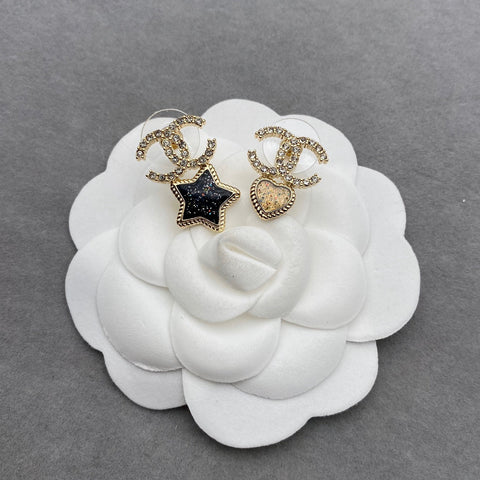 Pentagram and Heart Shape Earrings