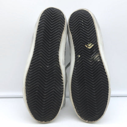 Golden Goose Superstar Glitter Low Top Sneakers Silver with Black Star Size 37