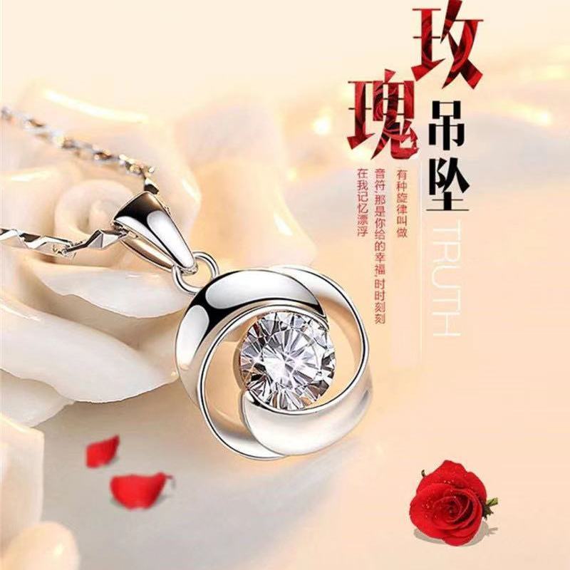 95 sterling silver necklace female ins clavicle pendant lbcase