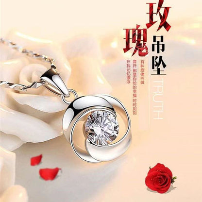 95 sterling silver necklace female ins clavicle pendant lbcase