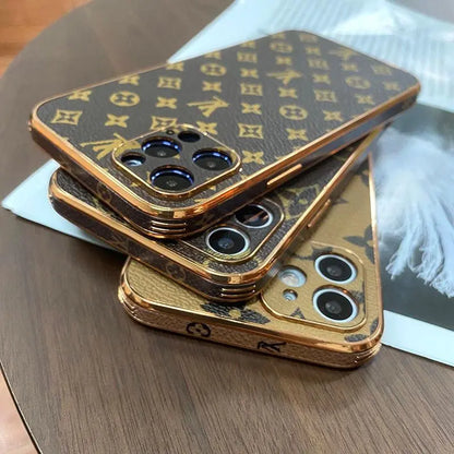 New luxury leather electroplating phone case For iphone lbcase