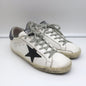 Golden Goose Superstar Glitter Heel Tab Sneakers White & Black Leather Size 38