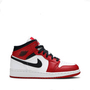 NIKE AIR JORDAN1 MID CHICAGO WHITE HEEL GS (NEW)