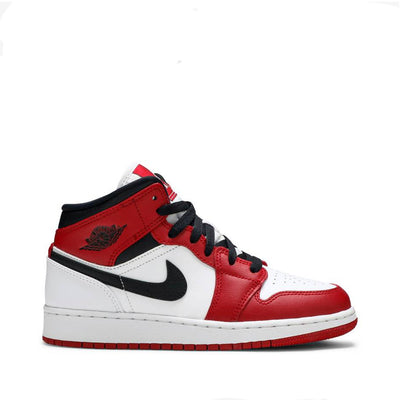 NIKE AIR JORDAN1 MID CHICAGO WHITE HEEL GS (NEW)