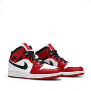 NIKE AIR JORDAN1 MID CHICAGO WHITE HEEL GS (NEW)