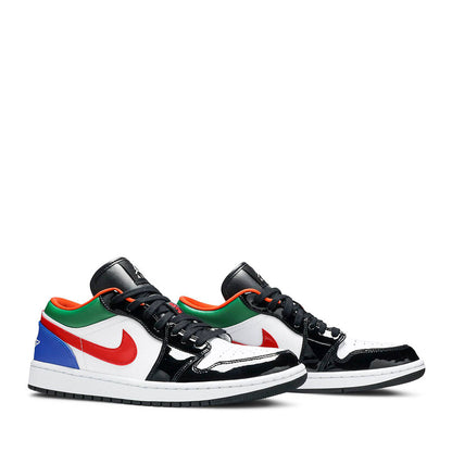 NIKE AIR JORDAN1 MULTICOLOUR PATENT LOW BLACK TOE (NEW) -