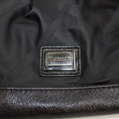 Black Nylon Check Chain Tote
