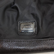 Black Nylon Check Chain Tote