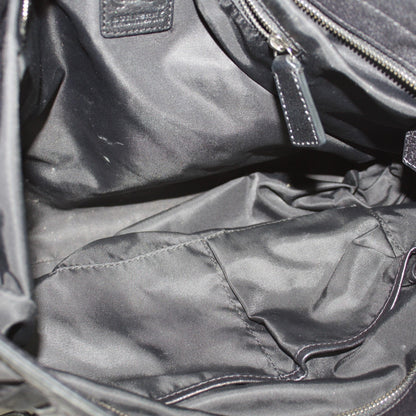 Black Nylon Check Chain Tote